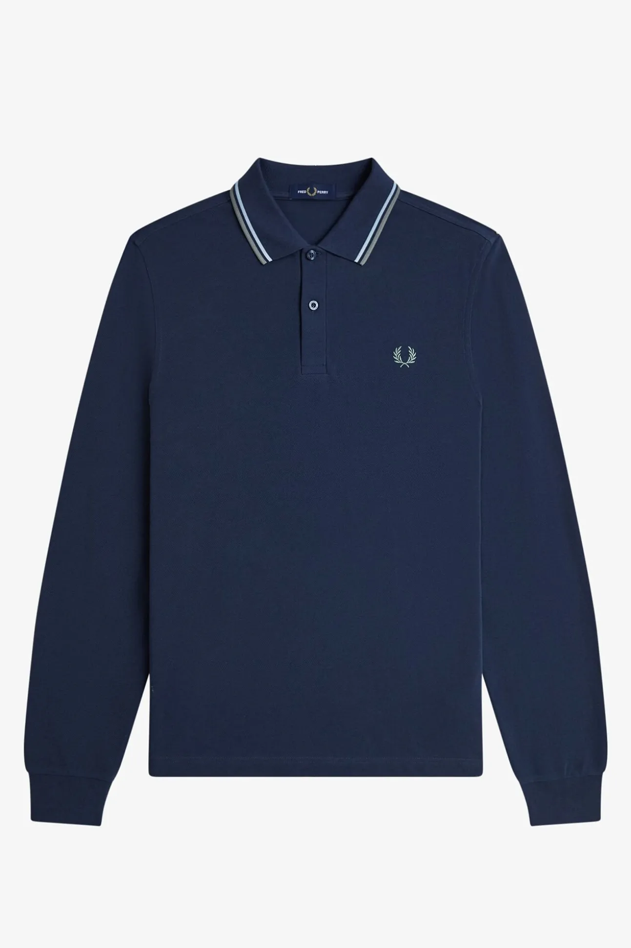 Polo piqué de manga comprida masculina