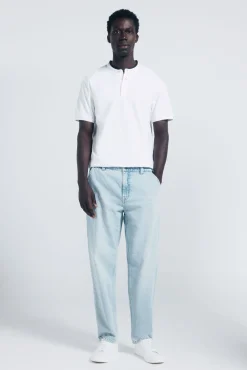 Polo piqué gola mao slim fit