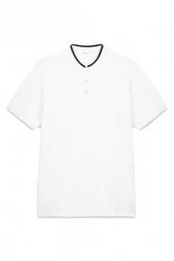 Polo piqué gola mao slim fit