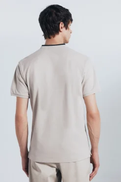 Polo piqué gola mao slim fit