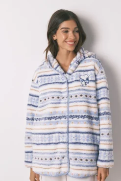 Robe com capuz e bordas do Snoopy