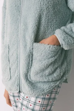 Robe curta tecido pelo verde lurex