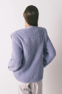 Robe curto de pele de borrego lilás