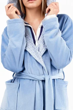 Robe de microfibra azul claro
