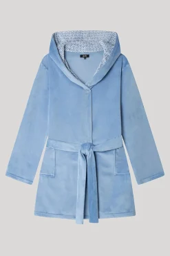 Robe de microfibra azul claro