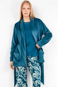 Robe em tecido polar elástico