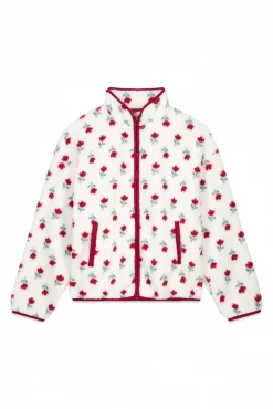Robe estilo túnica de pelo branco com flores