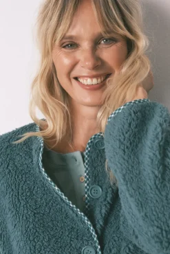 Robe estilo túnica de pelo verde