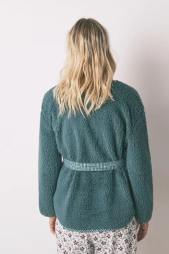 Robe estilo túnica de pelo verde