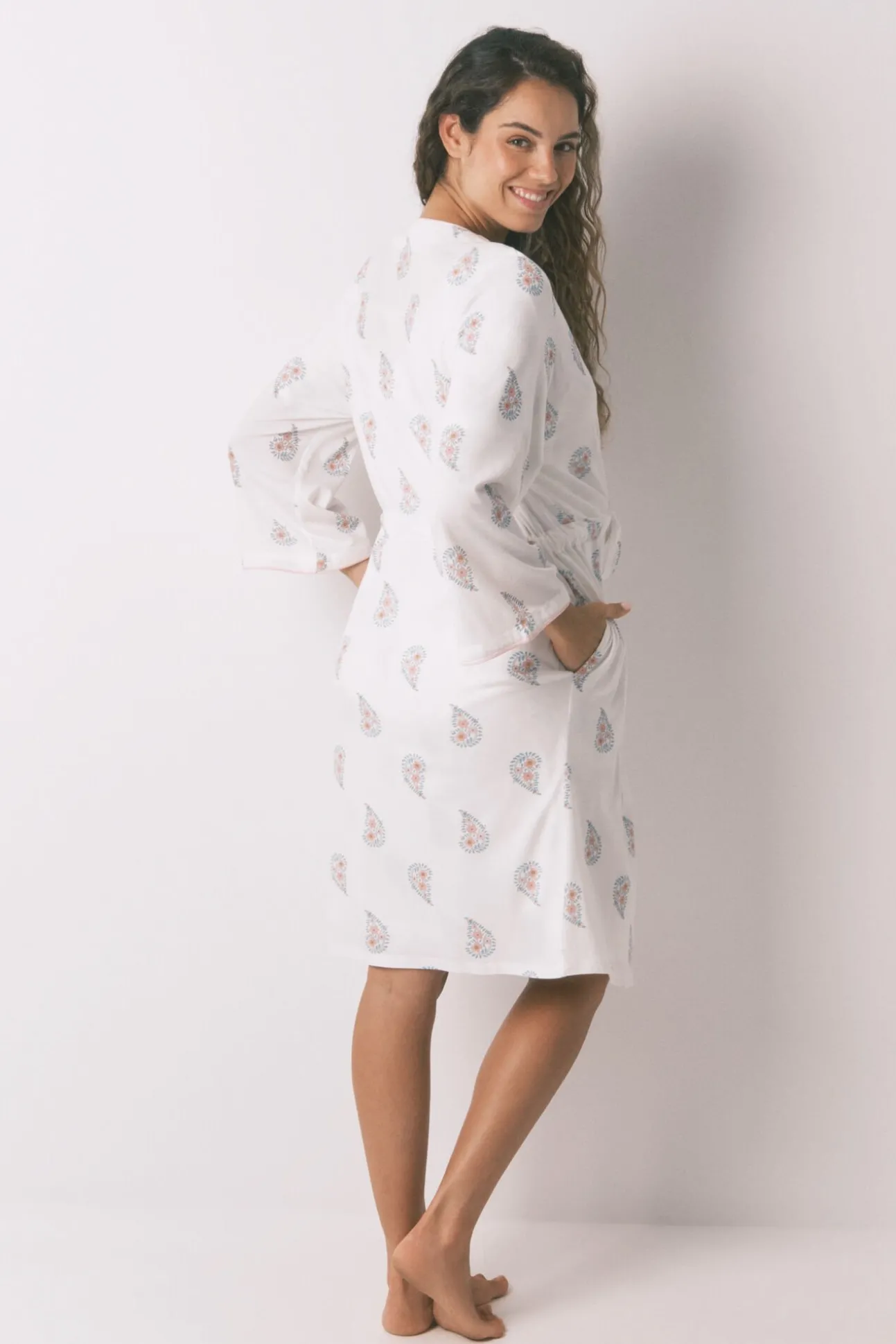 Robe longo "maternity" com estampa floral