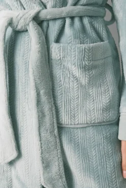 Robe midi cruzado de polar azul