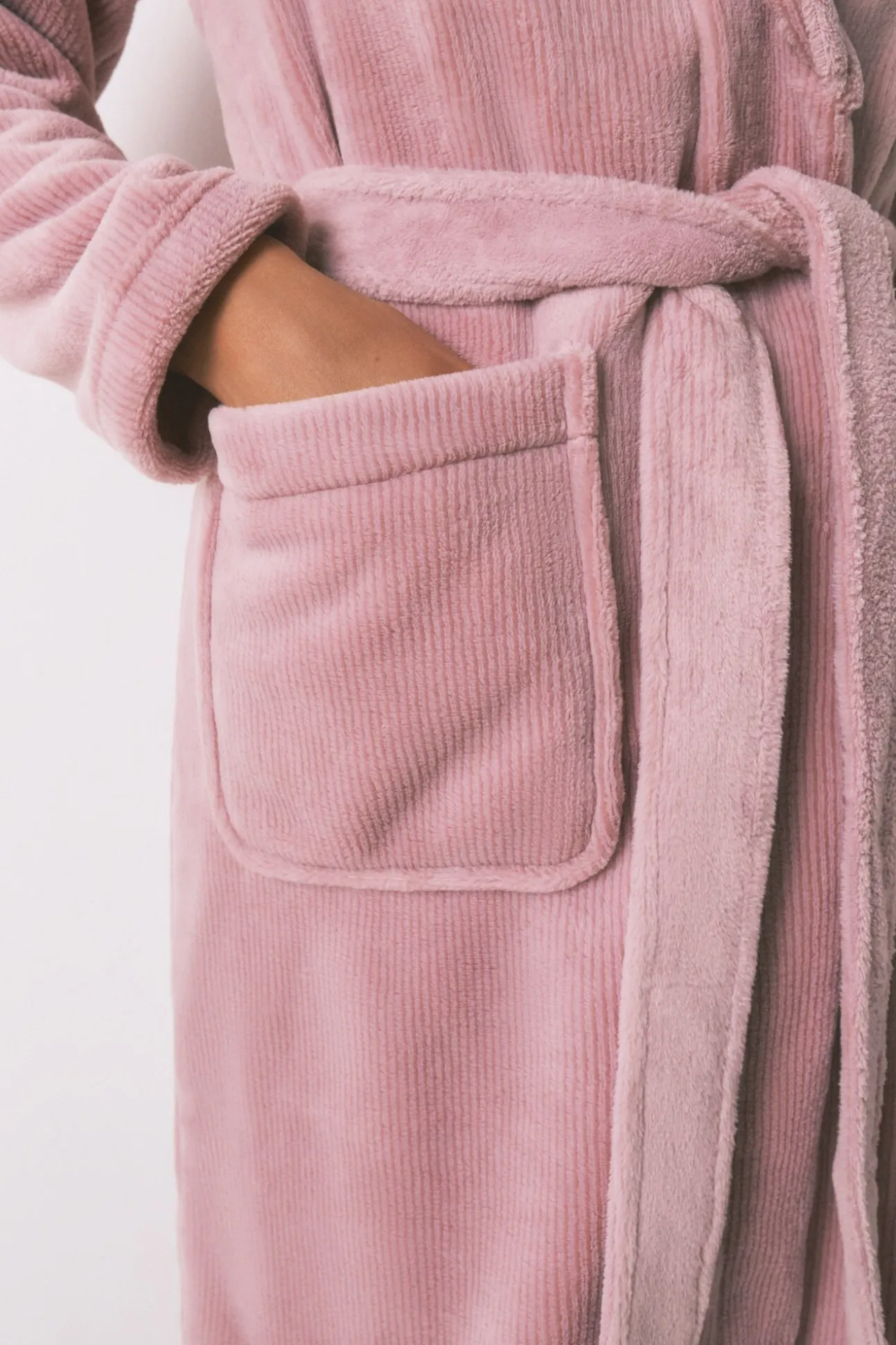 Robe midi de lã polar rosa