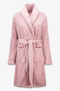 Robe midi de lã polar rosa