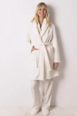 Robe midi de polar branca