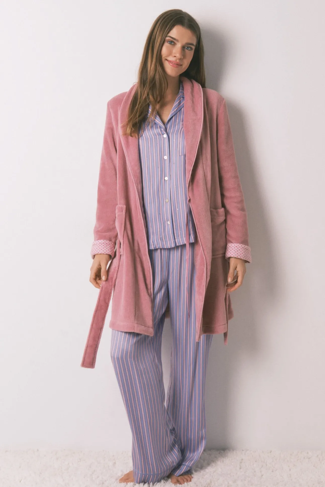 Robe midi de polar rosa