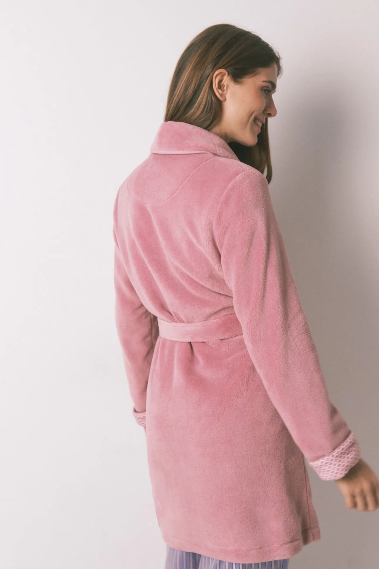 Robe midi de polar rosa