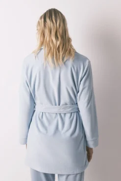 Robe midi de veludo azul com glitter