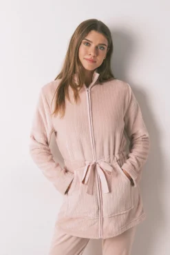 Robe midi polar rosa