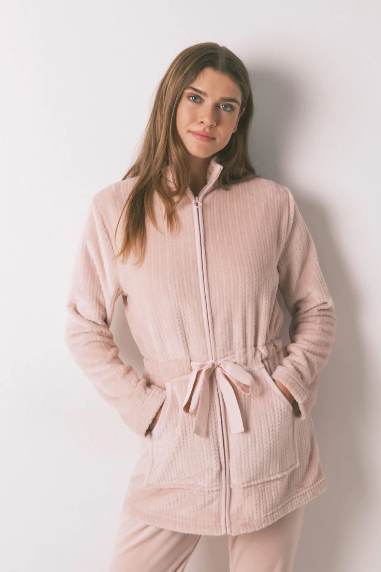 Robe midi polar rosa