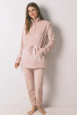 Robe midi polar rosa