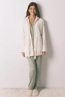 Robe midi tecido polar branco