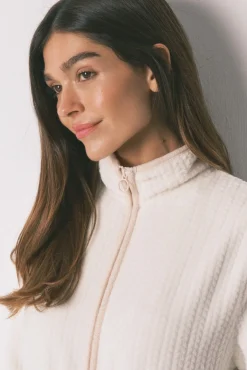 Robe midi tecido polar branco