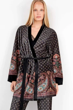 robe quimono de veludo