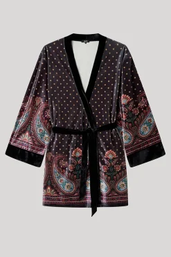 robe quimono de veludo