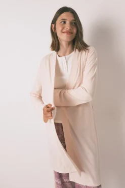 Robe robe rosa canelado