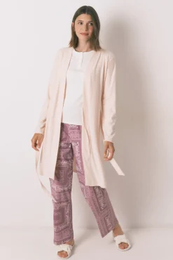 Robe robe rosa canelado