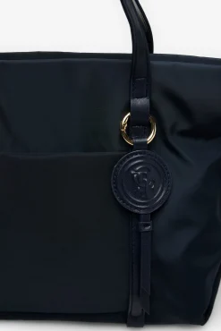 Sacola de compras em nylon com logo pq