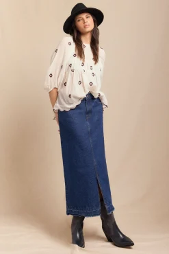 Saia Comprida Denim