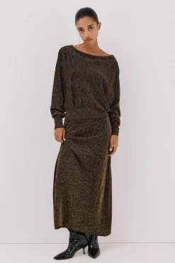Saia de malha com lurex