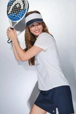 Saia de microfibra azul com interior em malha