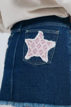 Saia denim menina