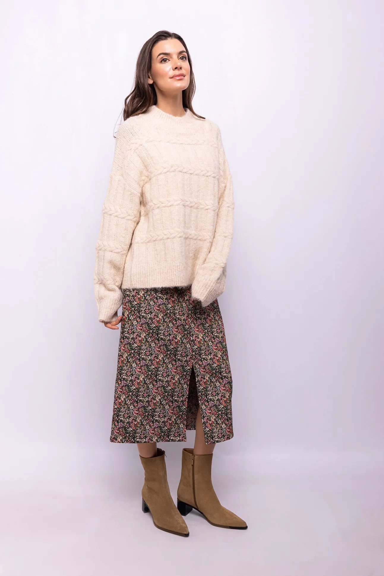 Saia estampada em jacquard
