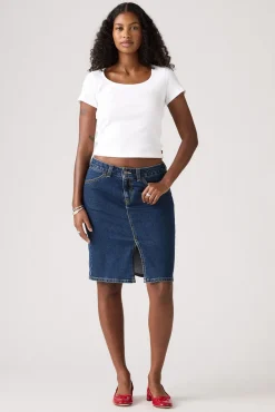 Saia jeans Levis® Midi baixa
