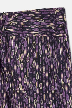 Saia midi com estampado ikat e abertura