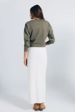 Saia midi de crochet