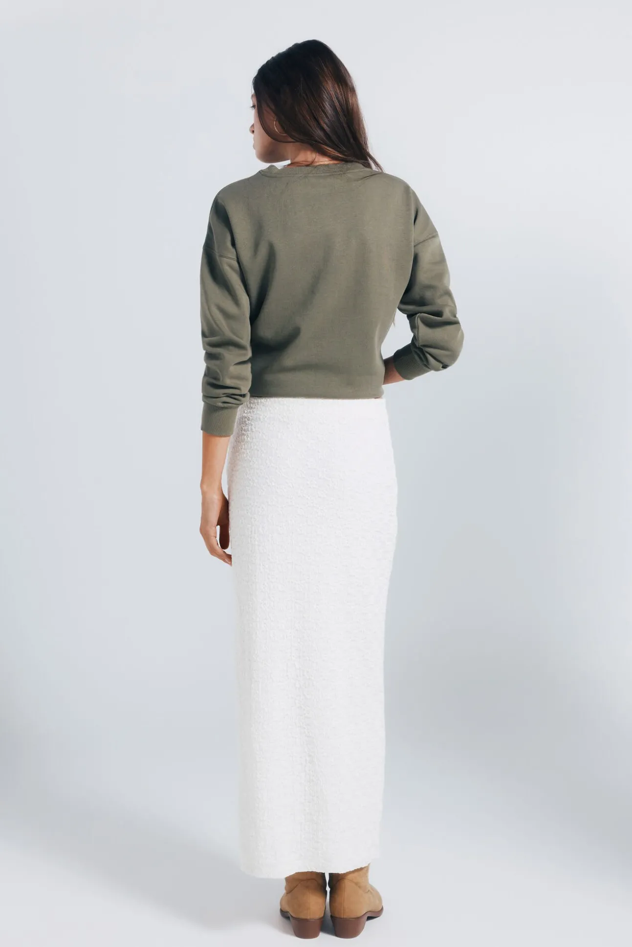 Saia midi de crochet