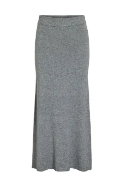 Saia midi de malha com viscose