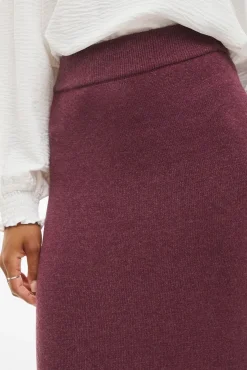 Saia midi de malha com viscose