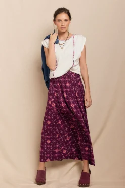 Saia midi estampada
