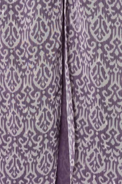 Saia midi estampado Ikat com abertura