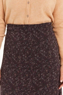 Saia midi pequena com estampado floral