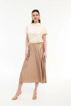 Saia midi plissada