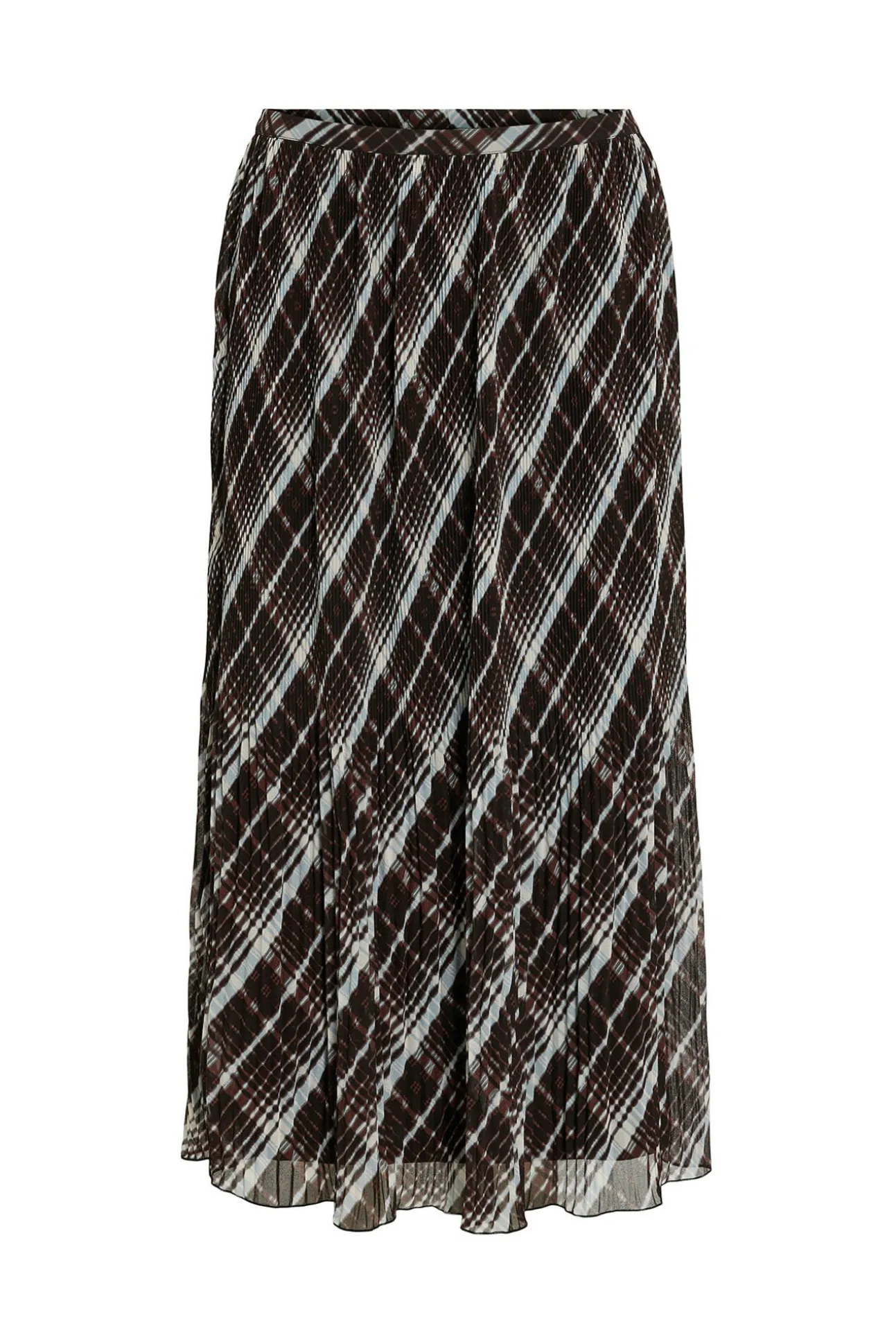 Saia midi plissada de chiffon