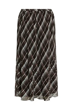Saia midi plissada de chiffon