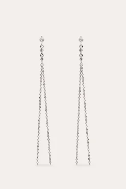 Shooting Star Earrings Silver
