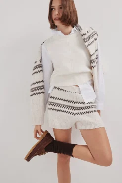 Shorts de malha jacquard